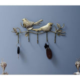Metal Key Holder with 2 Birds and 5 Hooks