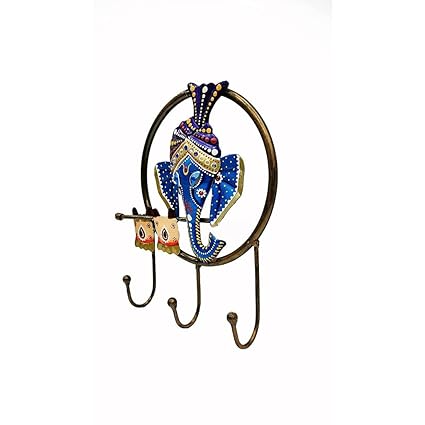 Ganesha Flute Iron Key Holder/Wall Décor