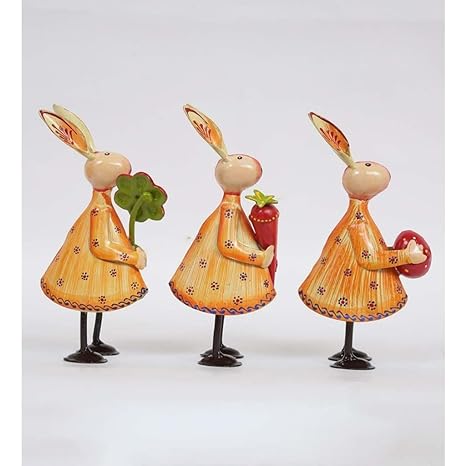 Handpainted Rabbit Small Animal Figurine- Set of 3