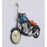 Handcrafted Metal Multicolour Bike Wall Clock/ Wall Décor