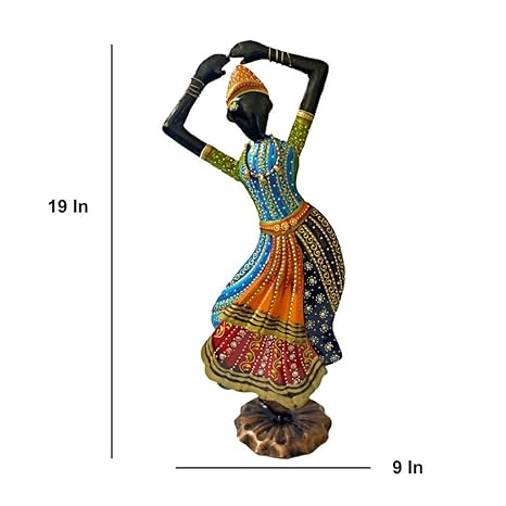 Kathak Dancing Doll Metallic Figurine- Set of 2