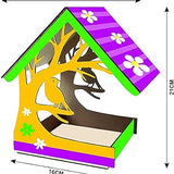 DIY2 Art Craft Wood Toys 3-D Painting Puzzle Bird House DIY Wooden Assembly Building Kit for Kid Children