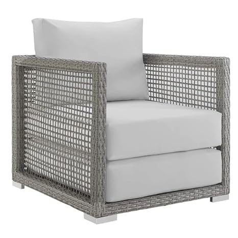 Silver Gray PE Wicker Furniture Conversation Sets with Washable Cushions & Glass Coffee Table for Garden