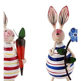 Iron Stripped Design Rabbit Showpiece- Set Of 3