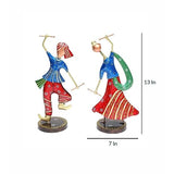 Handpainted Blue Wrought Iron Human Figurine- Set of 2