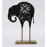 Metal Handpainted Tea Light Elephant Animal Figurine