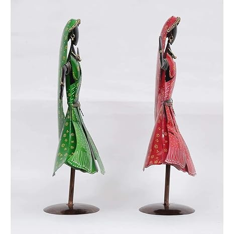 Metal Dancing Twin Human Showpiece- Set of 2