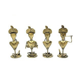 Gold Wrought Iron Human Figurine- Set of 4