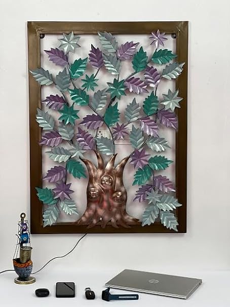 Metal Tree Wall Art in frame Wall Sculpture