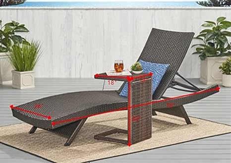 1 Sets Relax in Style Waterproof Wicker Rattan Lounge Sunbed with Table