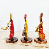 Rajasthani Mustache Musician Figurines- Set of 3