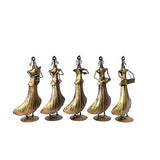 Handcrafted Antique Metal Tribal Musician Showpiece- Set of 5