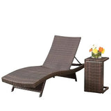1 Sets Relax in Style Waterproof Wicker Rattan Lounge Sunbed with Table