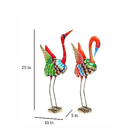 Metal Bird Figurine Showpiece- Set of 2