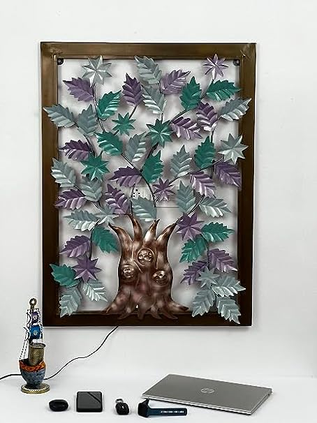 Metal Tree Wall Art in frame Wall Sculpture