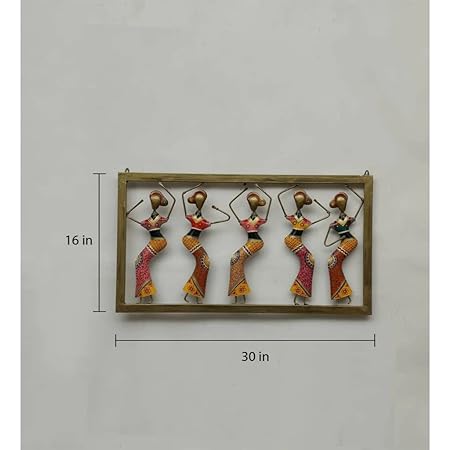 Framed Elegant Dancing Women Metal Wall Art
