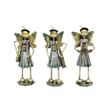 Handcrafted Silver Wrought Iron Human Figurine- Set of 3