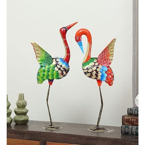 Metal Bird Figurine Showpiece- Set of 2