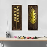 Gold Iron & MDF Wall Hanging Sculpture Home Décor- Set of 2
