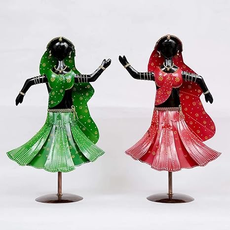 Metal Dancing Twin Human Showpiece- Set of 2