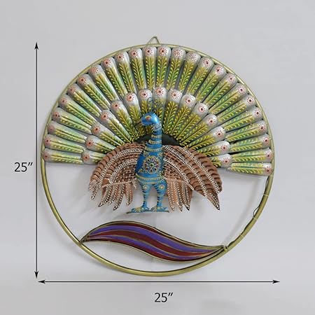 Iron Peacock Wall Hanging Panel For Home Decor