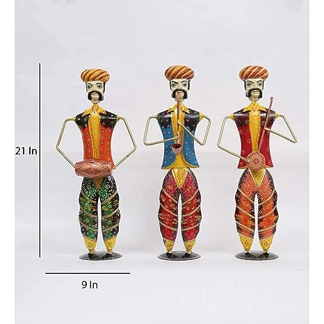 Indian Rajasthani Musician Human Showpiece- Set of 3