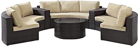 6-Piece Outdoor Sofa With Cushion( 3 Sofa+ 2 Side Table+ 1 Coffee Table)