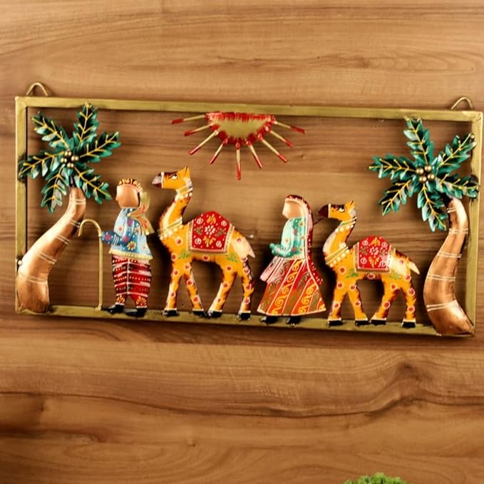 Iron Painted Rustic Camel Wall Art