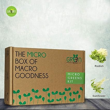 DIY Microgreens Growing Kit- 2 Seed (Basil & Broccoli) with Sprayer and Trimmer