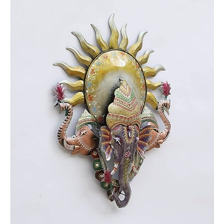 Metal Multicolour Ganesha wall Wall Art