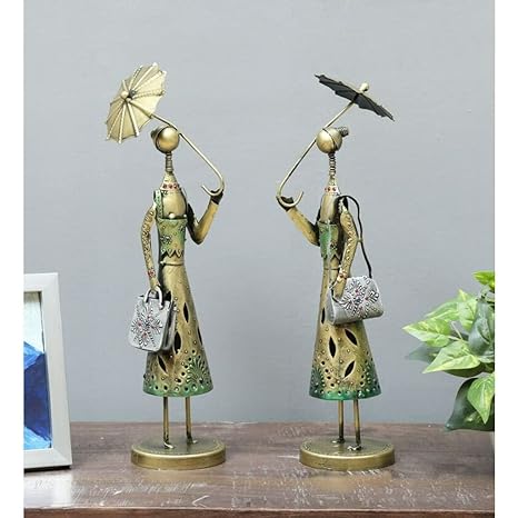 Brown Wrought Iron Human Figurine- Set of 2