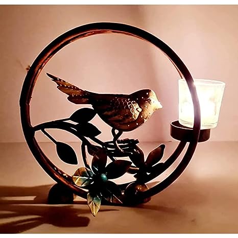 Rajasthani Iron Bird T Light Candle Holder