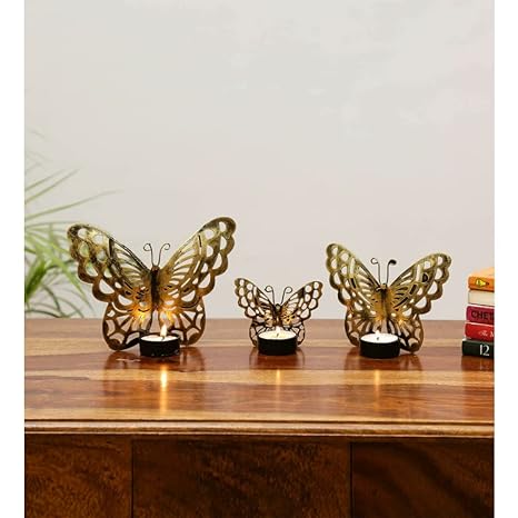 Butterfly Metal Tealight Holder/ Figurine- Set of 3