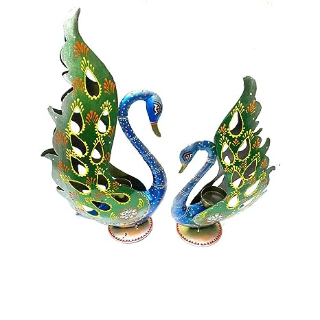 Peacock Metal Art Creations Candle Holders