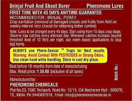 Pheromone Chemicals Traps and Lure for Leucinodes Orbonalis (Brinjal Fruit and Shoot Borer)