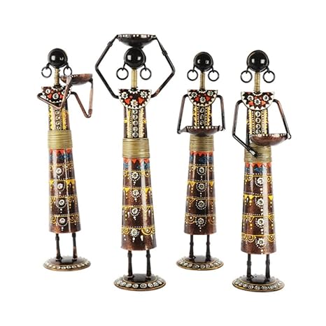 Tribal Lady Farmer Figurine- Set of 4