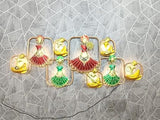 Metal Wall Hanging LED Doll Musicians Nine ring Wall Art Décor