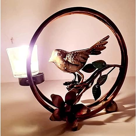 Rajasthani Iron Bird T Light Candle Holder