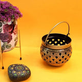 Metal Handpainted Tea Light Round Small