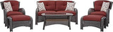 6 Piece Garden Sofa Set With Cushion (3 Sofa+ 2 ottoman+ 1 Table)