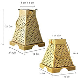 Iron Antique Painted Minnar Tea Light Lantern- Set of 2