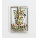 Handcrafted Iron Lord Ganesha Wall Art In Brown