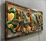 Metal Wall Decor Beutiful Framed 7 Horses metal wall art with led light