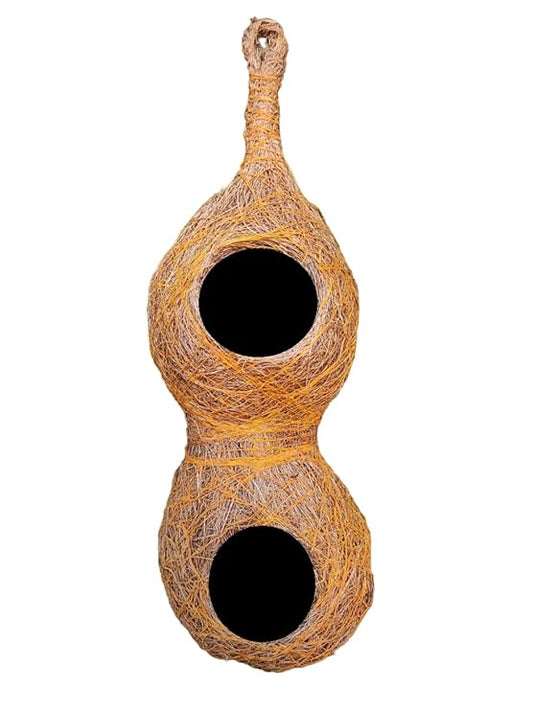 CR-2 Safest Round Organic Bird Nest Purely Handmade Sparrow (Brown)- Set of 2