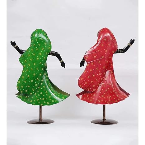 Metal Dancing Twin Human Showpiece- Set of 2