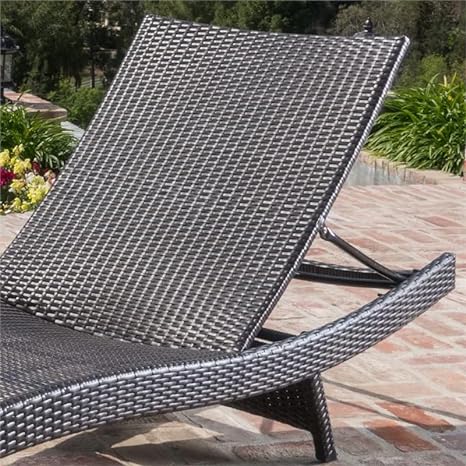 1 Sets Relax in Style Waterproof Wicker Rattan Lounge Sunbed with Table