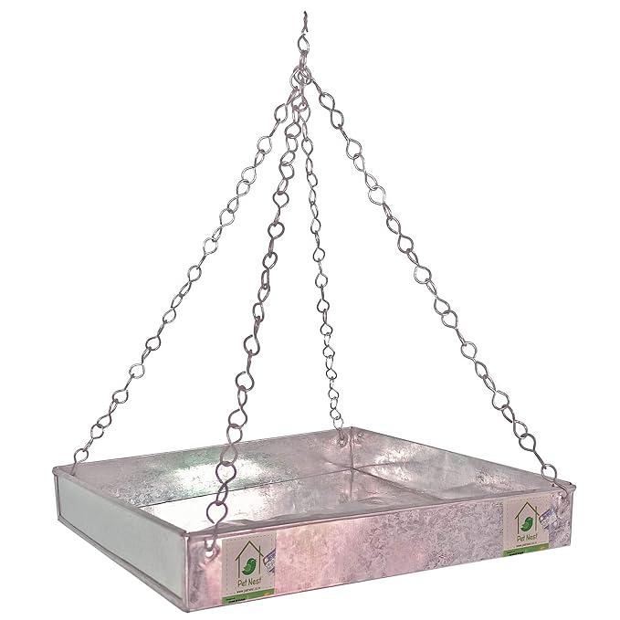 Galvanized Metal Wild Hanging Bird Feeding Tray