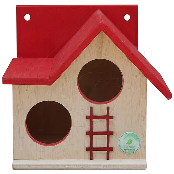 Wooden Bird House for Balcony and Garden Hanging for Love birds