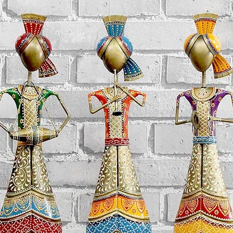 Handcrafted Metal Human Showpiece/Figurines- Set of 3