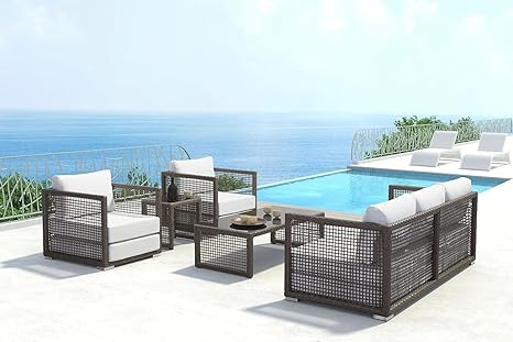 5 Pieces Outdoor Furniture Patio Sectional Sofa Set